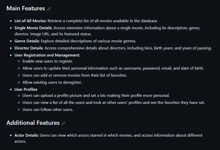 Screenshot of Movie API