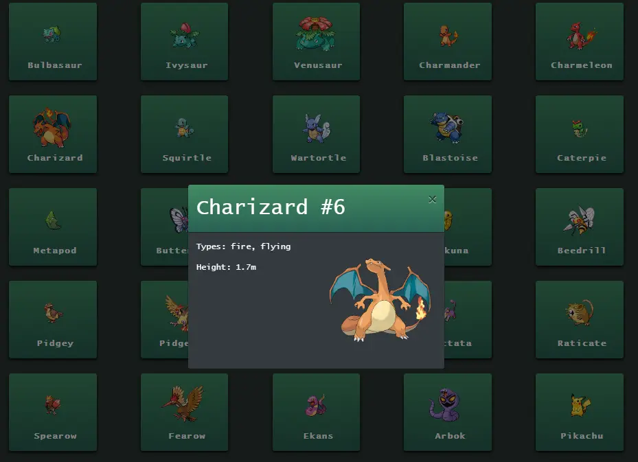 Screenshot of Pokedex App